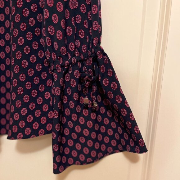 Michael Kors Navy and Magenta Bell Sleeve Blouse size small - Picture 2 of 4